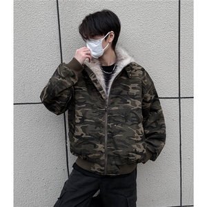 冬季重磅新立领迷彩座山雕棉衣男装痞帅毛毛领棉服外套S377-特125图片
