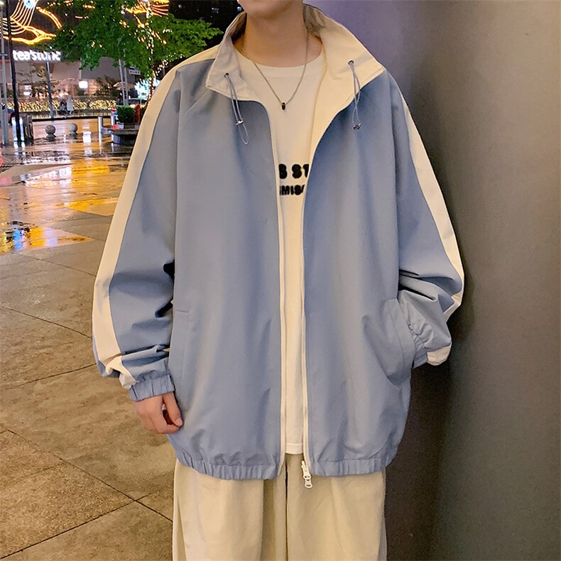秋季新款宽松两面穿夹克男撞色立领上衣外套DSA157B-JK7907-特P70,男装夹克,电商A157B