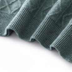 2025年秋季圆领男士时尚小菱形提花，男装羊绒套衫，祥特羊绒