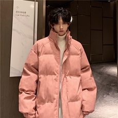 现货）档口图美拉德复古皮棉衣纯色立领加厚棉袄棉服7383-特P90，男装棉衣，星座1213