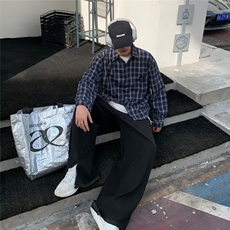 男士刺绣格子衬衫秋季2024新款QCS19P35，男装衬衫，星座1116-2