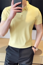 16色商务弹力2024无痕polo衫短袖男士冰丝翻领T恤夏季-T0701-P60，男装T恤，电商D342
