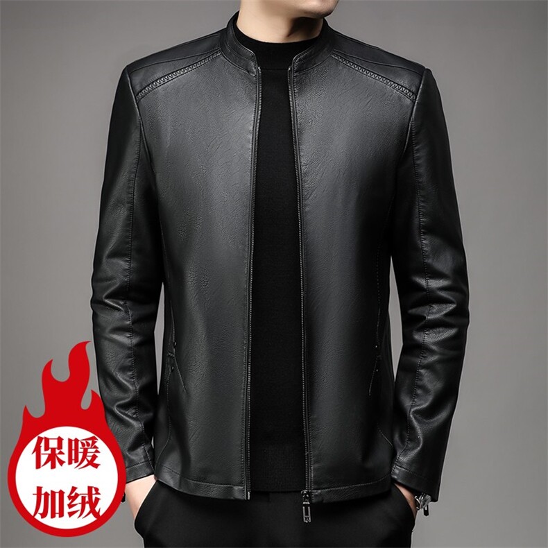 秋冬2023仿皮夹克潮流皮衣秋冬休闲上衣外套NX2301-P125加绒P135,男装夹克,星座1105-3