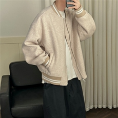 现货羊毛呢料外套男宽松休闲棒球服A351-AJ2641-P115控188，女装短外套，电商A351