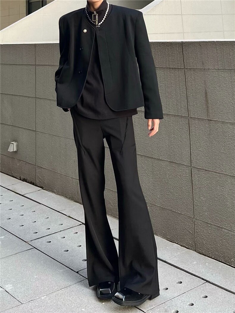 W9415-P48网图现货新款美式微喇休闲裤宽松直筒韩版百搭西裤,男装休闲裤,星座1608-2
