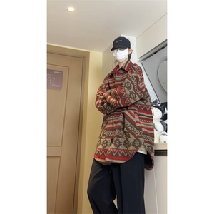 秋冬厚款时尚提花面料男士中长款毛呢大衣呢子外套风衣 F88-特P85图片