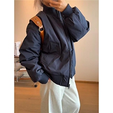 现货26春装美拉德立领飞行夹克纯色复古廓形高街棒球服外套，男装夹克，电商A486-1