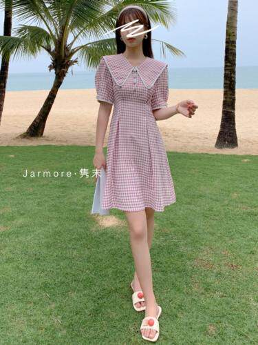 格纹连衣裙，女装连衣裙，Jarmore隽末