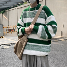 复古条纹毛衣男女休闲宽松小众设计感百搭套头针织上衣HY731-P48，男装针织衫/毛衣，星座1008