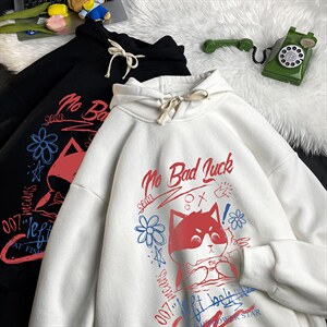 WY2226-P35 加绒款-P40 纯棉连帽卫衣男大码运动帽衫宽松薄图片