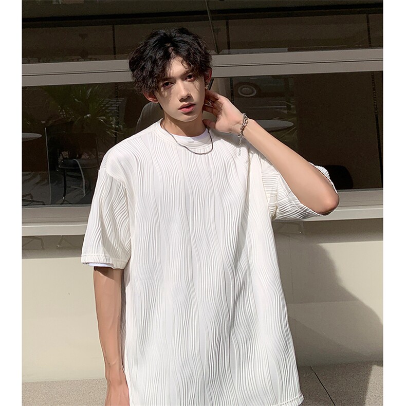 8XL-M 特大码夏季短袖冰丝皱感透气T恤男潮垂感宽松半袖DX305P45图片