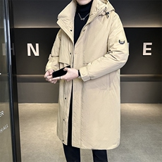 标90羽绒服男中长款连帽2025新款冬季外套B240-YR8019-1-P365，男装羽绒服，电商B240