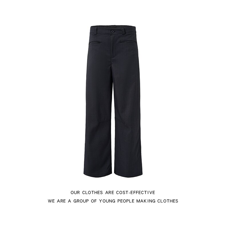 新款夏季半松紧褶皱休闲西裤韩版男士简约西装长裤BK83D-P47，男装西裤，电商A227A