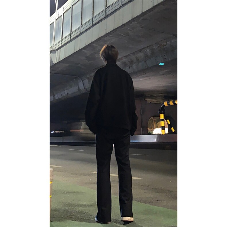 高街美式排扣牛仔裤拉链设计感直筒牛仔裤,男装牛仔裤,星座310A-4