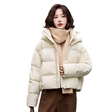 洋气超好看小个子短款羽绒服女2025冬季宽松连帽白鸭绒面包服外套，女装羽绒服，姿衣坊