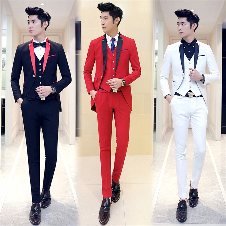 司仪主持燕尾服中长款西服套装男三件套小西装A470-TZ55，男装西服套装，电商A207