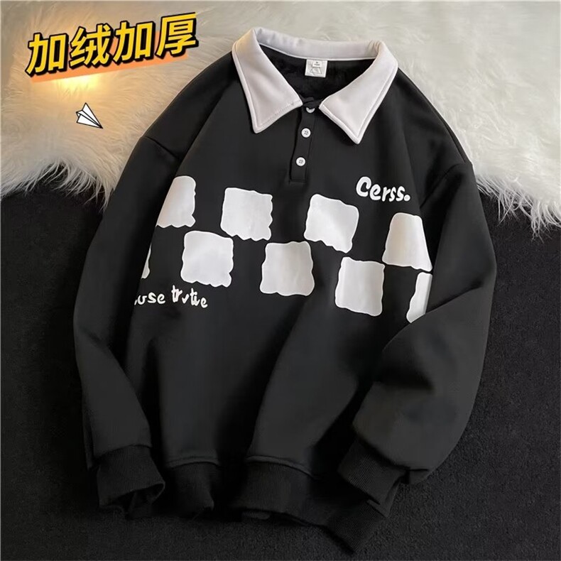 卫衣男潮牌秋冬高街加绒hiphop外套MK104P42图片