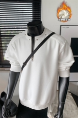 加厚银狐绒450g重磅曼巴棉铆钉半拉链卫衣男W5198J加绒-特P50控98，男装卫衣，电商A001