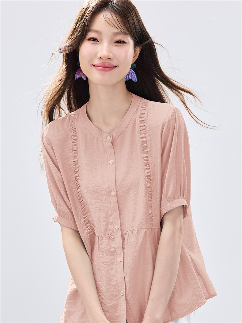 现货2026夏装新款修身衬衣,女装衬衫,木子恋