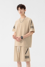 TZ25307-特P55夏季休闲T恤短裤男两件套，男装牛仔裤，电商D310B