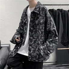 腰果花外套牛仔夹克港风百搭ins宽松秋季潮流工装上衣W1223-P56，男装夹克，星座512-4