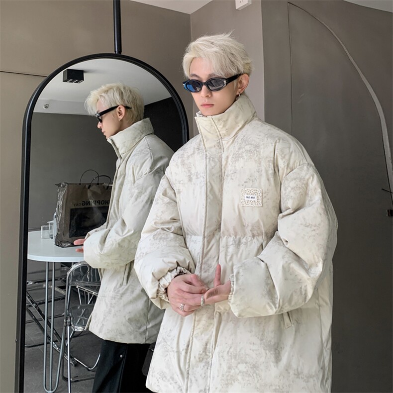 W8212P120控168冬季新款扎染花边刺绣休闲棉服羽绒棉上衣棉衣,男装棉衣,电商B205