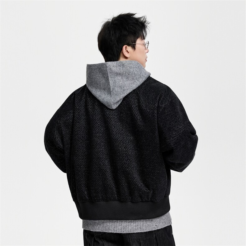 秋季男士斜纹提花夹克时尚翻领百搭纯色休闲外套上衣P85138,男装夹克,星座301D-2(原星座1004-1）