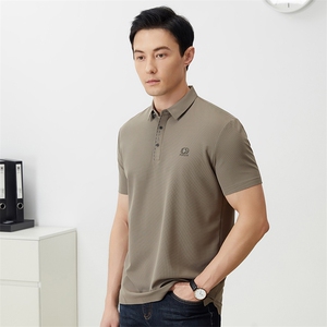 冰丝短袖Polo衫男夏季新款中年商务休闲凉感翻领男装T恤上衣潮图片