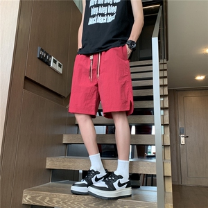 夏季薄款开衩设计五分短裤男 DK059模特酒店 锦纶(S-2XL)TP22图片