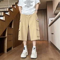 工装休闲裤男士韩版潮流口袋个性帅气2024夏季ins七分裤K5240-P46，男装牛仔裤，星座412-2