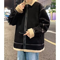 新款麂皮绒美式翻领夹克外套男秋冬季加厚颗粒绒棉衣H1107P105，男装夹克，星座1116-2