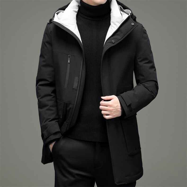 冬季男士时尚休闲保暖90白鸭绒中长款羽绒服外套YYYR109-275图片