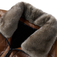 BG23180秋冬男士翻领可脱卸水貂内胆风衣皮克服山羊皮真皮皮衣男，男装风衣，电商B360