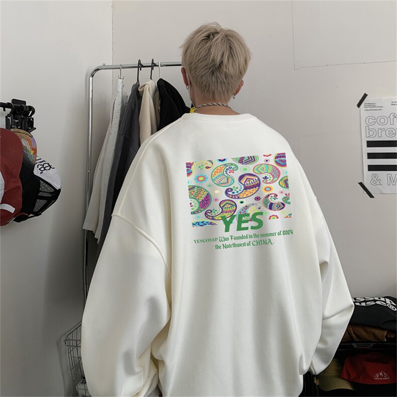 特P25控48秋冬新款男士圆领卫衣宽松休闲日常百搭上衣WQ2424,男装卫衣,电商B370
