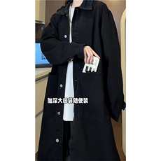 FY640-P75-控108M-5XL现货风衣长款大码宽松过膝大衣，男装风衣，星座116