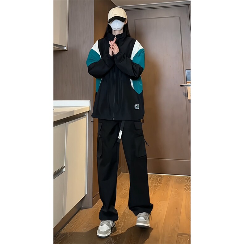2024 春季新款 女模内景大码防泼水立领夹克M-5X HJ24081-特P55图片