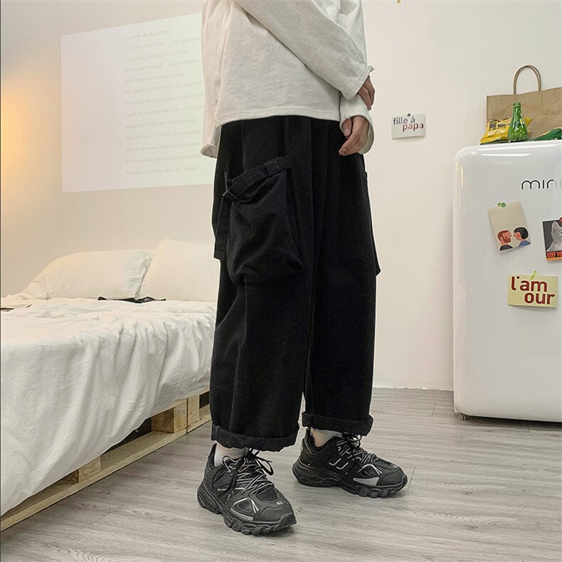 2025秋季装男女款ins潮中性风宽松大筒束脚裤休闲裤K442/P55图片