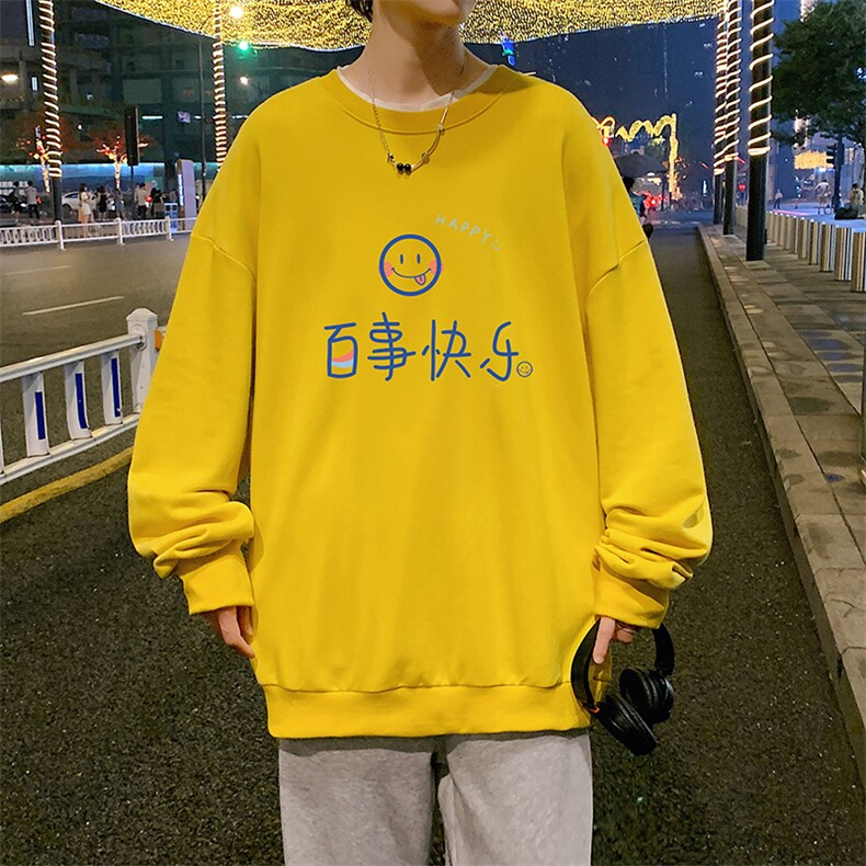S6183-P28加绒款-P33秋季圆领卫衣男大码韩版宽松长袖外套,男装卫衣,电商A040