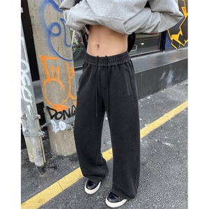 抖音品质美式高街复古水洗宽松休闲卫裤B315-K25676-特p42控78图片