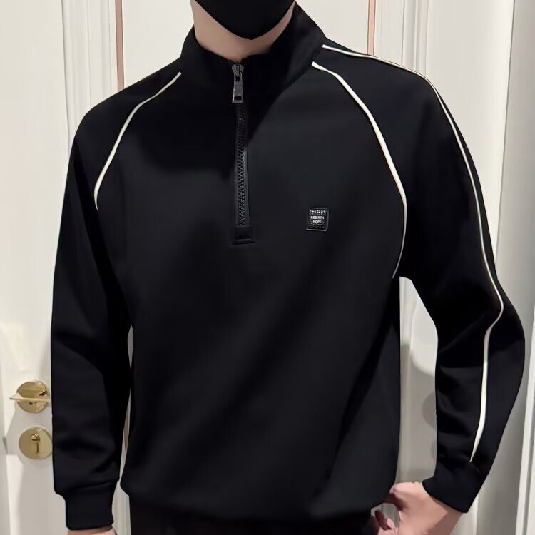 A194-P47半拉链卫衣男春秋款美式复古高级感上衣男士百搭宽松,男装卫衣,电商B323A