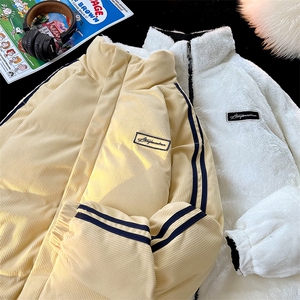 2025新款两面穿加厚棉服冬季灯芯绒情侣立领棉衣 CM98852-P90特图片