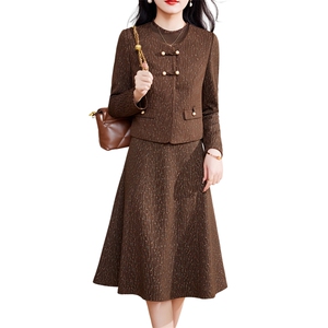 现货-新品】小西装外套+连衣裙2024年春装新款女士洋气两件套图片