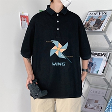 PL57112-P35翻领短袖polo衫男大码胖子半袖t恤男有领保罗衫模特，男装Polo衫，电商A040
