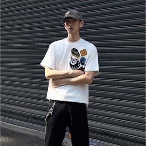 万针全刺绣工艺 得物抖音高品质260克纯棉双纱美式高街短袖T恤P33图片