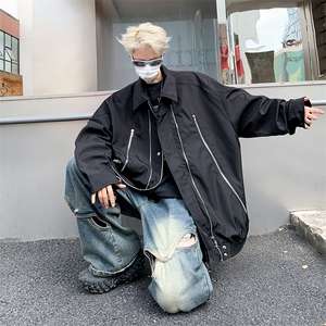 美式潮牌秋款宽松高街痞帅设计感工装夹克男休闲外套JK1065-P75