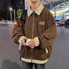 A897-P55秋季小众拼色宽松情侣夹克美式复古潮牌设计感外套男，男装夹克，星座512-6