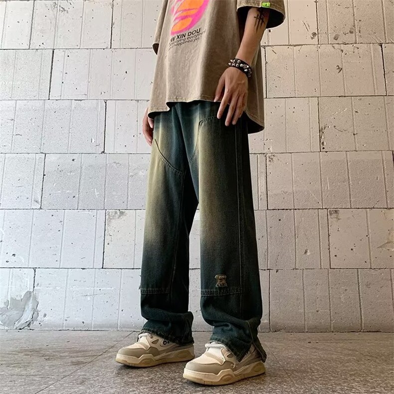 W238-P48个性牛仔裤破洞长裤港风个性,男装牛仔裤,星座911-1