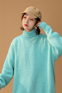 备货6W！直播供货！高品质中性男女中款加厚高领毛衣M700P55图片