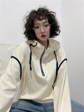 拼色卫衣，女装卫衣/绒衫，一颗柠檬