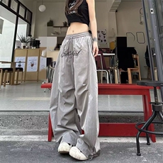 美式高街休闲裤男女韩版潮流字母阔腿2025夏季ins长裤K6218-P41，男装休闲裤，星座412-3